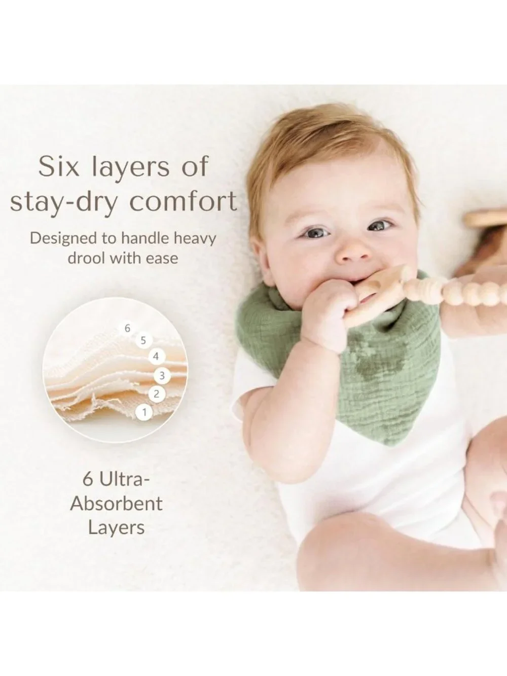 10 Pack Baby Muslin Bandana Bibs | Soft 100% Cotton, Absorbent, Adjustable for